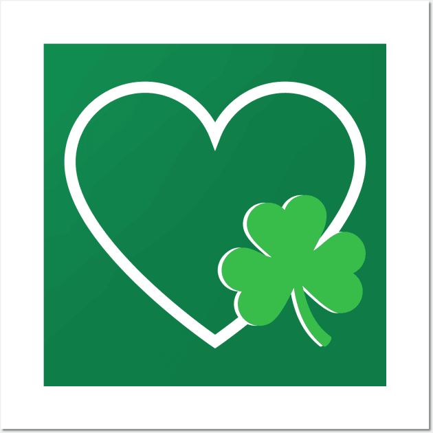 St Patrick's Day Shamrock Heart Irish Toddler Baby Wall Art by starryskin